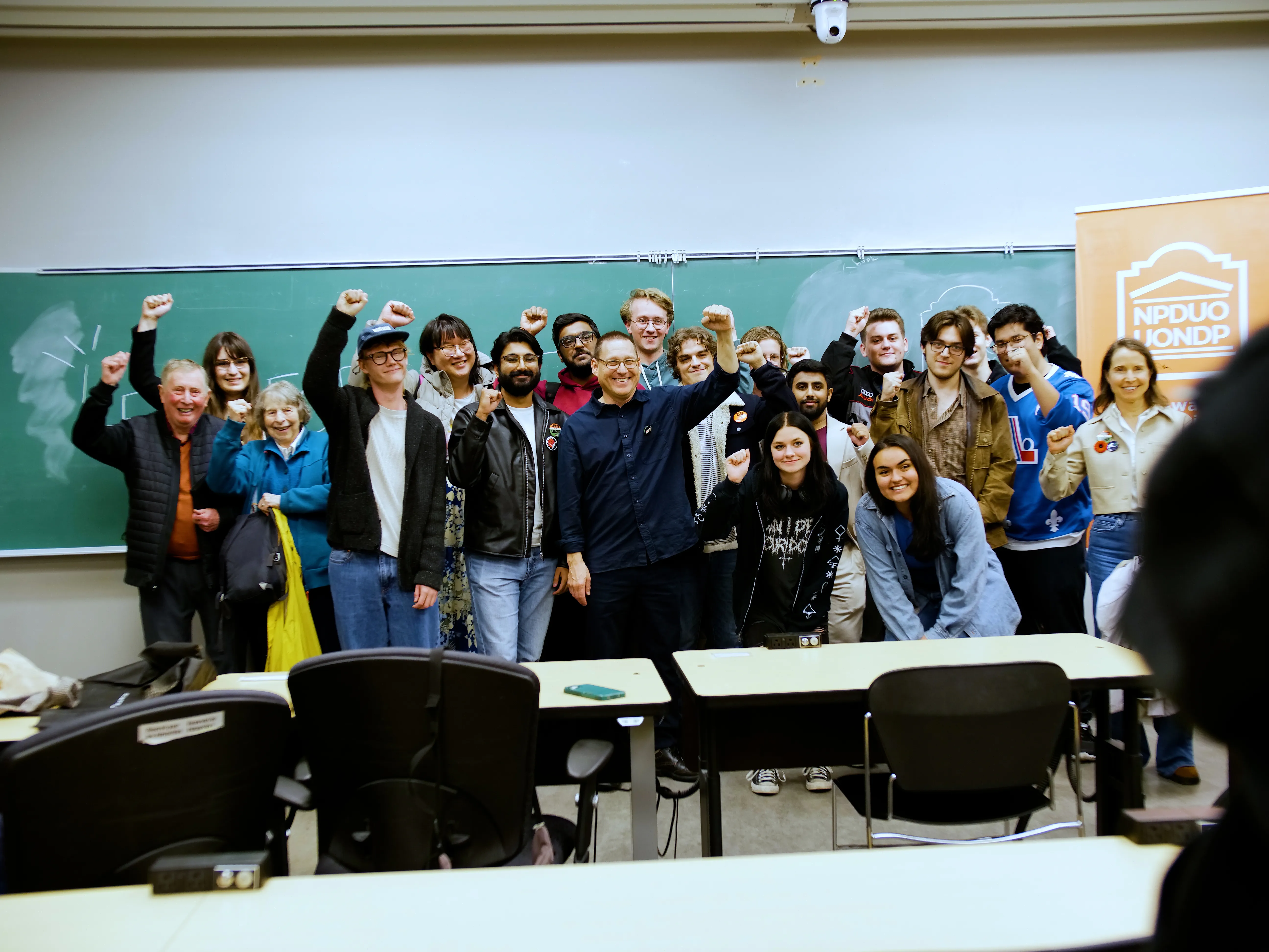 Avi with supporters at campaign event